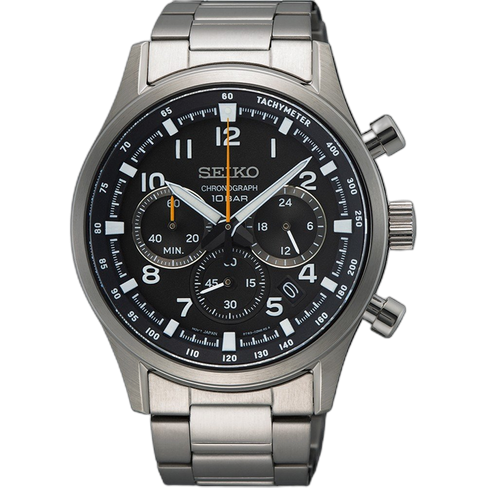 Relógio Seiko Sports Cronógrafo 8T63 Aço e Preto