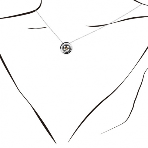 Colar Gold Button em silhueta