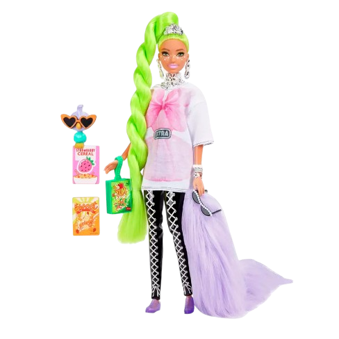 Extra Neon Green Hair com Mascote Barbie HDJ44